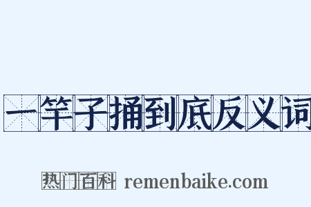 一竿子捅到底反义词是什么意思的图片